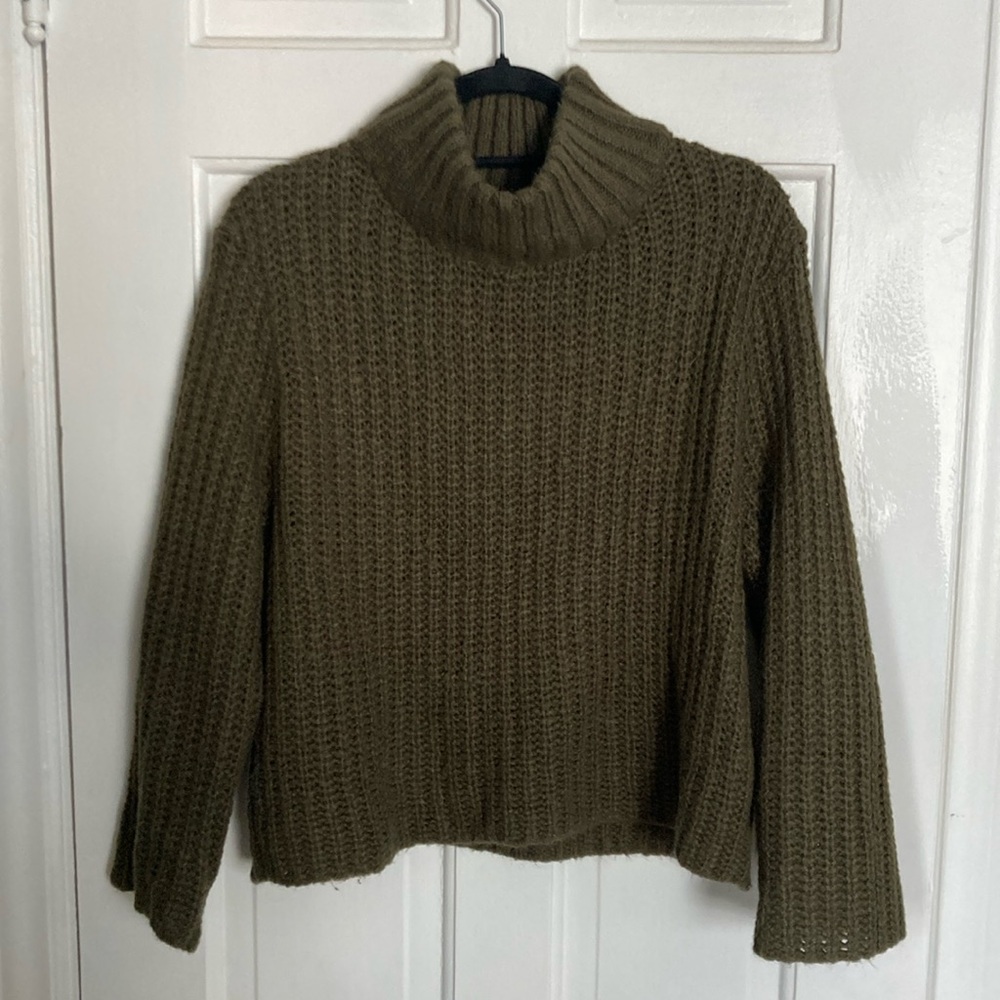 Cozy Olive Green Turtleneck Sweater